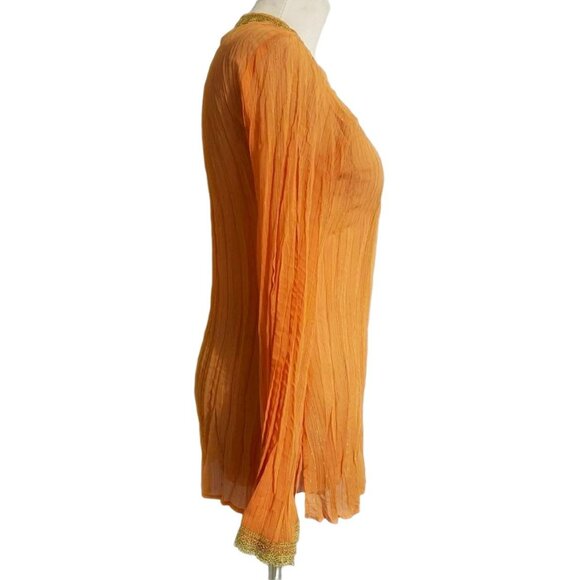 Cache Size Small  Top Blouse Long Sleeve Embroidered - Picture 2 of 4